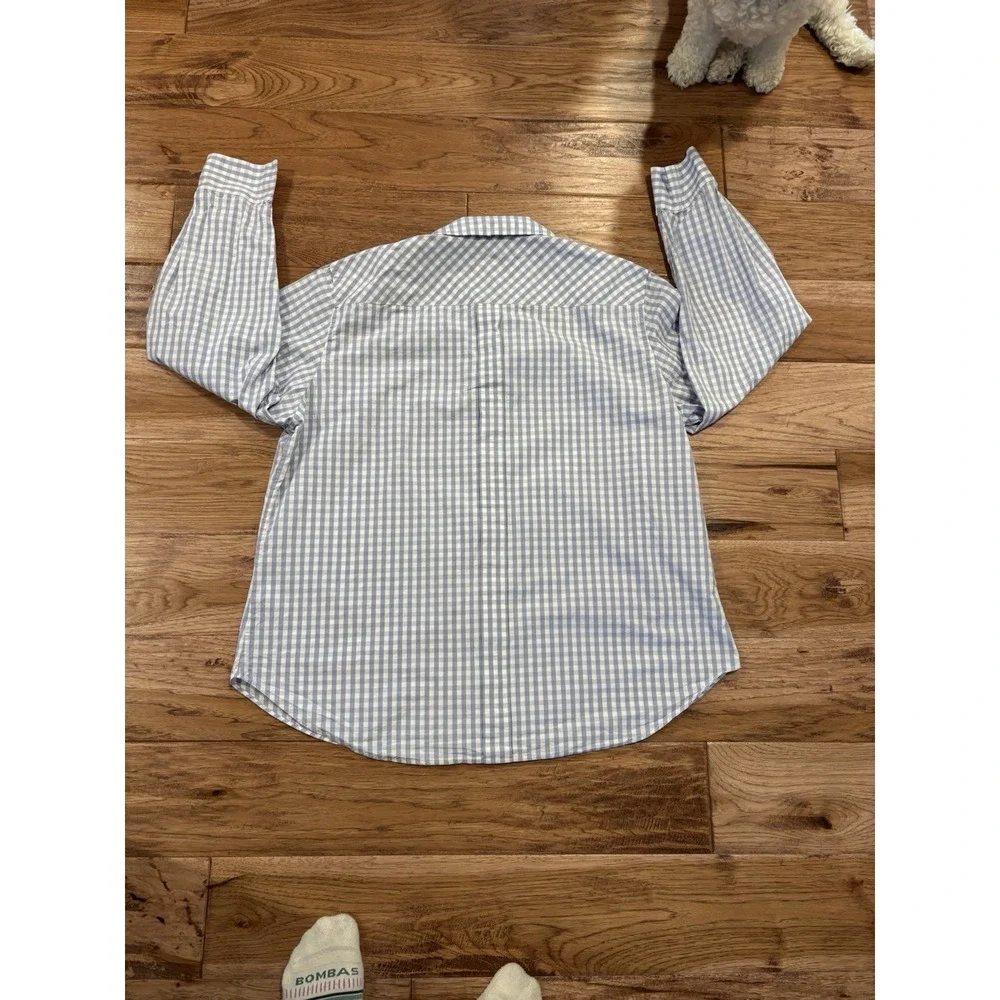 LAFAYETTE 148 GINGHAM COTTON POPLIN NOTCHED SHAWL COLLAR SHIRT 2XL $359 EUC - Picture 7 of 13